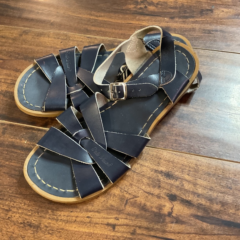 Salt Water Sandals by Hoy Original The Original Navy Blue Leather Sandals Size 5